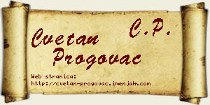 Cvetan Progovac vizit kartica
